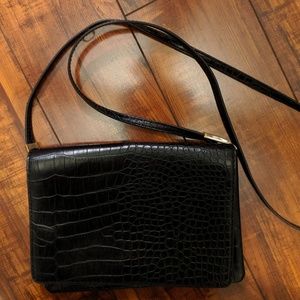 Black Crocodile Print Purse